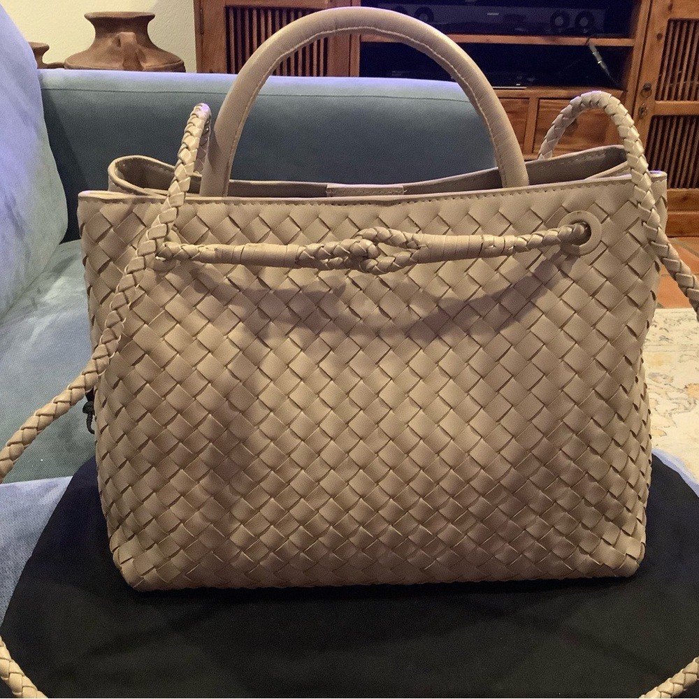 Quince Tan Woven Leather Tote Bag